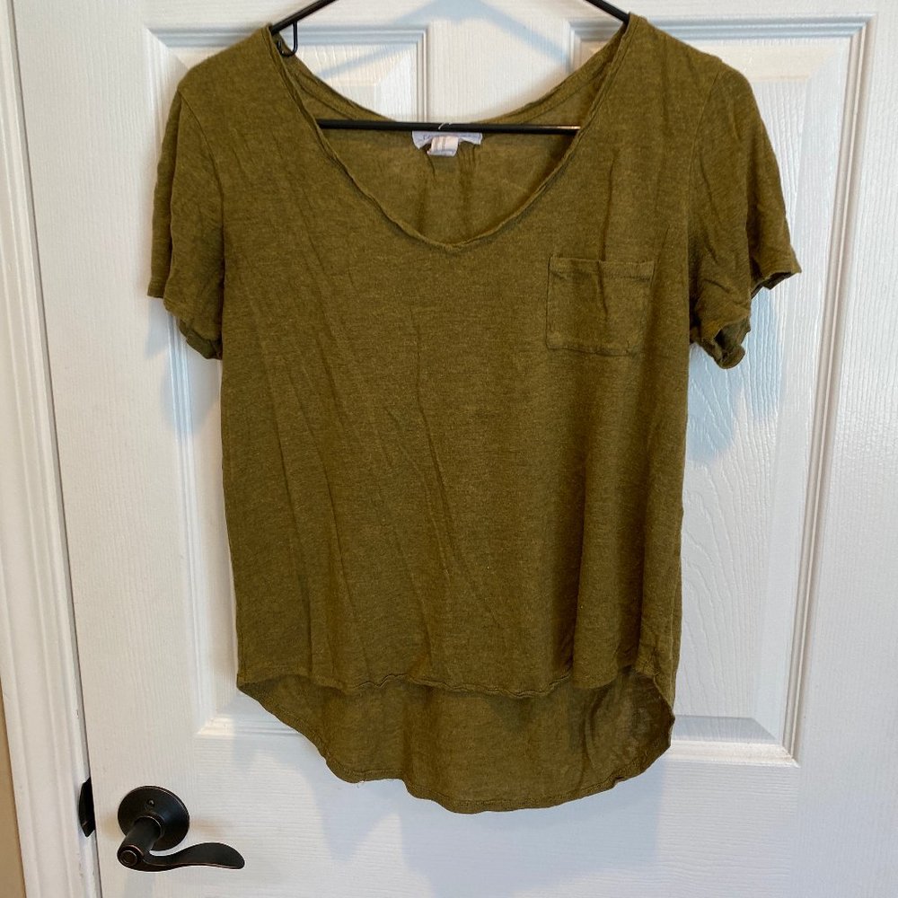 Olive Green V-Neck